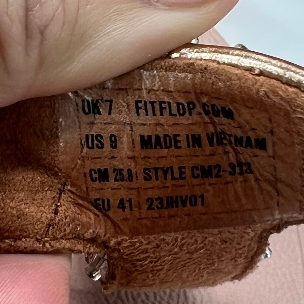 FitFlop Galaxy Crystal Embellished Toe-Thong Sandals Rose Gold Women 9/EU41 NWB - Picture 10 of 11